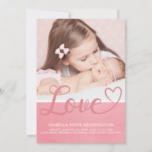 Sweet Valentine Liebe Baby Girl Birth Foto Ankündigung
