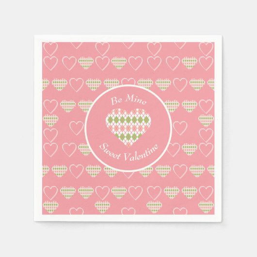 Sweet Valentine Raute Herz mit Insignien Serviette (Vorderseite)