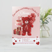 Sweet Valentine’s Birthday Invite – 2nd Birthday Einladung (Stehend Vorderseite)