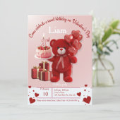 Sweet Valentine’s Birthday Invite – 3rd Birthday Einladung (Stehend Vorderseite)