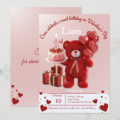 Sweet Valentine’s Birthday Invite – 3rd Birthday Einladung (Vorne/Hinten)