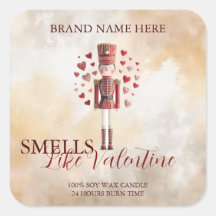 Sweet Valentine’s Day Nutcracker Love Candle Label
