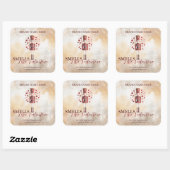 Sweet Valentine’s Day Nutcracker Love Candle Label Quadratischer Aufkleber (Blatt)