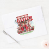 Sweet Valentine Shop Couple Monograms Runder Aufkleber (Umschlag)