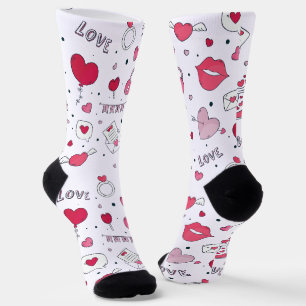 Sweet Valentine über das gesamte Druckmuster Socken