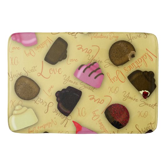 Sweet Valentine - Valentine's Day Candy Pattern Badematte (Vorderseite)