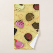 Sweet Valentine - Valentine's Day Candy Pattern Badhandtuch Set (Handtuch)