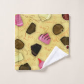 Sweet Valentine - Valentine's Day Candy Pattern Badhandtuch Set (Waschlappen)