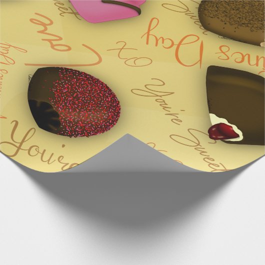 Sweet Valentine - Valentine's Day Candy Pattern Geschenkpapier (Ecke)