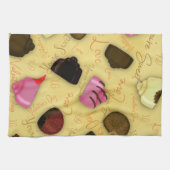 Sweet Valentine - Valentine's Day Candy Pattern Geschirrtuch (Horizontal)