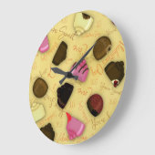 Sweet Valentine - Valentine's Day Candy Pattern Große Wanduhr (Winkel)