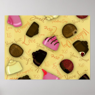 Sweet Valentine - Valentine's Day Candy Pattern Poster