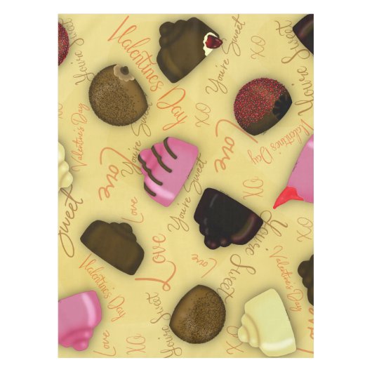 Sweet Valentine - Valentine's Day Candy Pattern Tischdecke (Vorderseite)