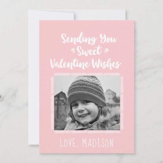 Sweet Valentine wünscht Valentinstag Foto-Karte (Vorderseite)