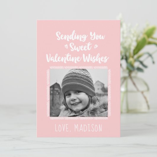 Sweet Valentine wünscht Valentinstag Foto-Karte (Stehend Vorderseite)