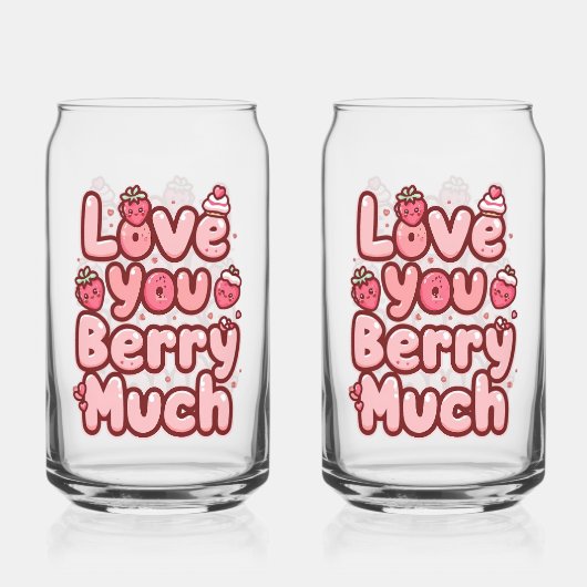 Sweet Valentine's Day Fruit and Cupcake Quote Dosenglas (Vorderseite)