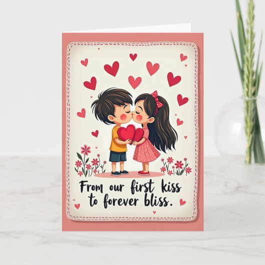 Sweet Valentines Day Kiss Card Karte (Vorderseite)