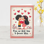 Sweet Valentines Day Kiss Card Karte (Gelbe Blume)