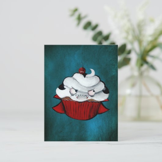 Sweet Vampire Cupcake Postkarte (Stehend Vorderseite)