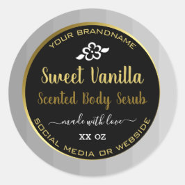 Sweet Vanilla Produktverpackungsmarken Gold Black Runder Aufkleber