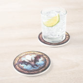 Sweet verklebtes Glas Spooky Flying Bat Getränkeuntersetzer (Seite)