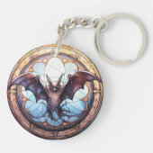 Sweet verklebtes Glas Spooky Flying Bat Schlüsselanhänger (Rückseite)