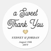 Sweet Vielen Dank Elegant Retro Script-Gastgeschen Runder Aufkleber (Vorderseite)