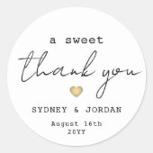 Sweet Vielen Dank Gastgeschenk Hochzeit, Schreibma Runder Aufkleber (Vorderseite)