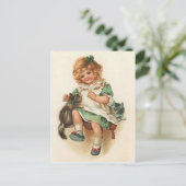 Sweet Viktorianisch Girl & Kittens Vintage Postkar Postkarte (Stehend Vorderseite)