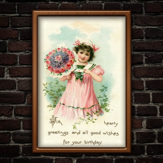 Sweet Vintag 1907 Birthday Bouquet wünscht Poster