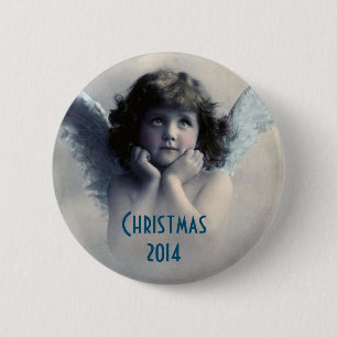 Sweet Vintag Angel Christmas Memento Button