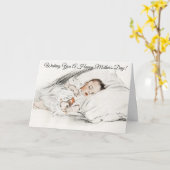 Sweet Vintag Baby Sleeping Karte (Gelbe Blume)