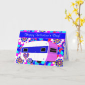 Sweet Vintag Camper Mod Blume Happy Valentine's Karte (Gelbe Blume)