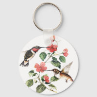 Sweet Vintag Floral Hummingbirds Pair