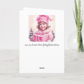 Sweet Vintag Girl Holding Geschenkboxen Karte (Rückseite)