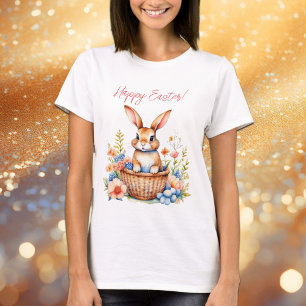 Sweet Vintag Happy Oaster Bunny Rabbit T-Shirt