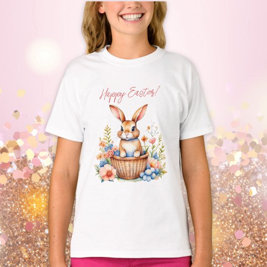 Sweet Vintag Happy Oaster Bunny Rabbit T-Shirt