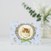 Sweet Vintag Katzenportrait Postkarte (Stehend Vorderseite)