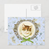 Sweet Vintag Katzenportrait Postkarte (Vorne/Hinten)