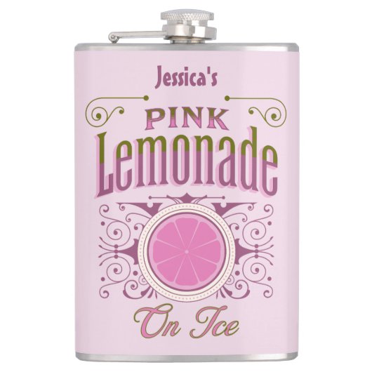 Sweet Vintag rosa Lemonade on Ice Flachmann (Vorderseite)