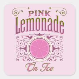 Sweet Vintag rosa Lemonade on Ice Quadratischer Aufkleber