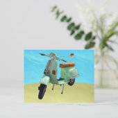 Sweet Vintag Scooter Fun Postkarte (Stehend Vorderseite)