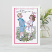 Sweet Vintag Valentine Children Feiertagskarte (Stehend Vorderseite)