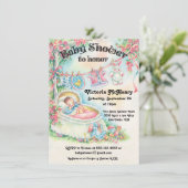 Sweet Vintage Babydusche Einladung (Stehend Vorderseite)