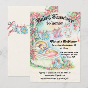 Sweet Vintage Babydusche Einladung