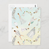 Sweet Vintage Wedding Dress Pattern Postkarte (Vorne/Hinten)