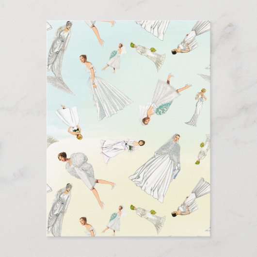 Sweet Vintage Wedding Dress Pattern Postkarte (Vorderseite)