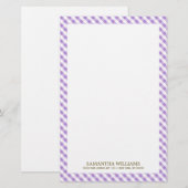 Sweet Violet Gingham Pattern Briefpapier (Vorne/Hinten)