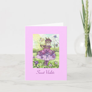 Sweet Violets Blank Note Card Karte