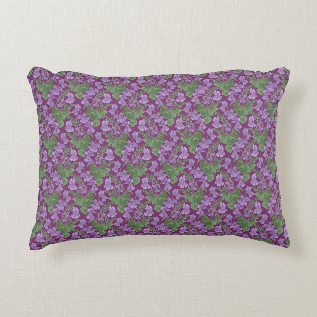 Sweet Violets Custom Floral Accent Cushi Dekokissen (Vorderseite)